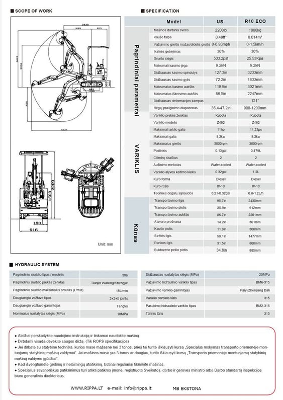 2026 Kubota R10-6 ECO Mini Excavator
