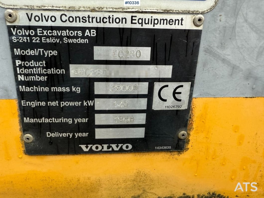 1998 Volvo EC280 Crawler Excavator