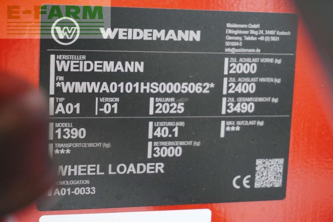 2025 Weidemann 1390 Mini Excavator