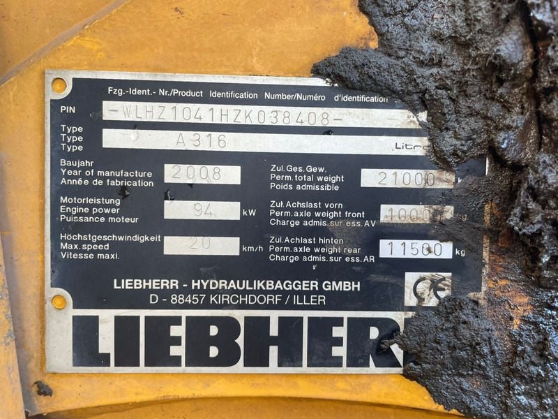 2008 Liebherr A316 Material Handler