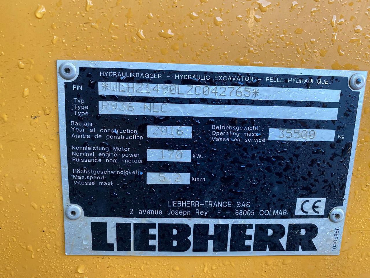 2016 Liebherr R936 NLC Crawler Excavator