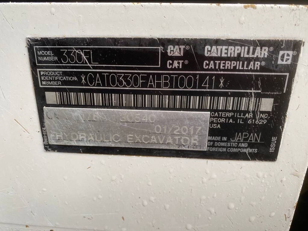 2017 Caterpillar 330F Crawler Excavator