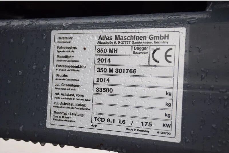 2014 Atlas 350MH Wheel Excavator