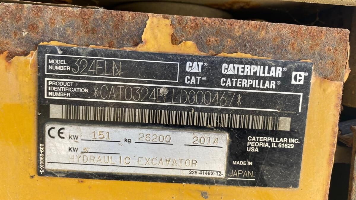 2014 Caterpillar 324ELN Crawler Excavator