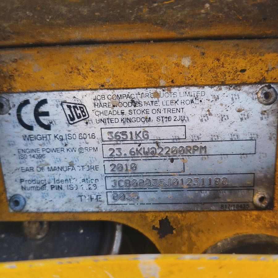 2010 JCB 8035 Mini Excavator