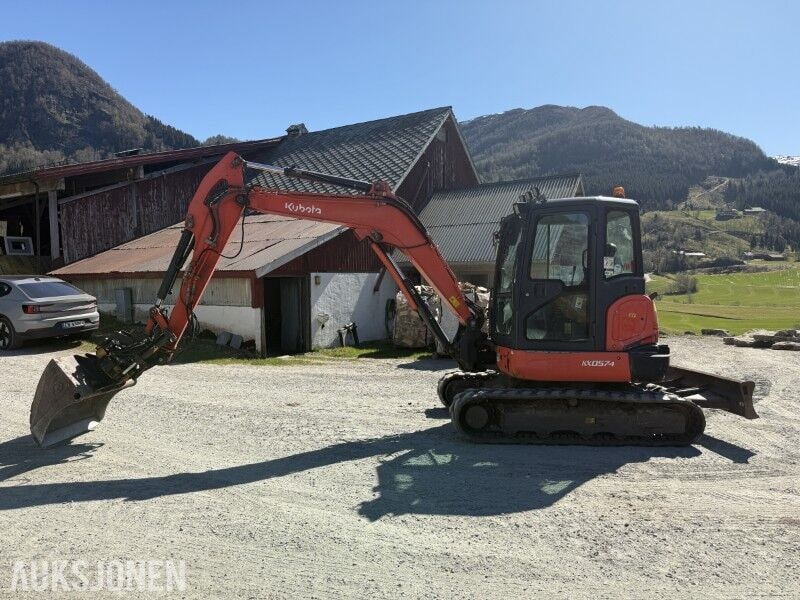 Мини-экскаватор 2017 Kubota KX057-4 Minigraver - Engcon Tiltrotator - 5164 моточаса - 4 ковша - Захват - Гидромолот