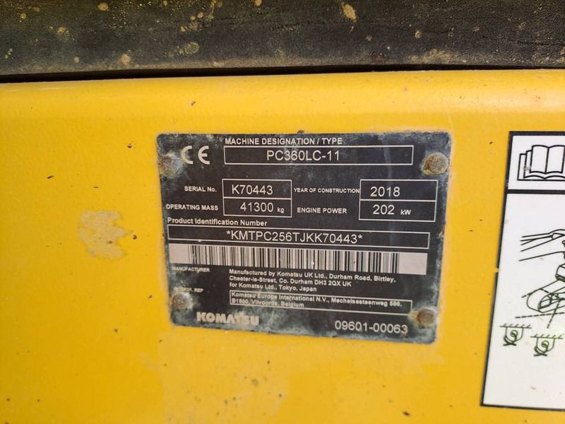 2018 Komatsu PC360LC-11 Crawler Excavator
