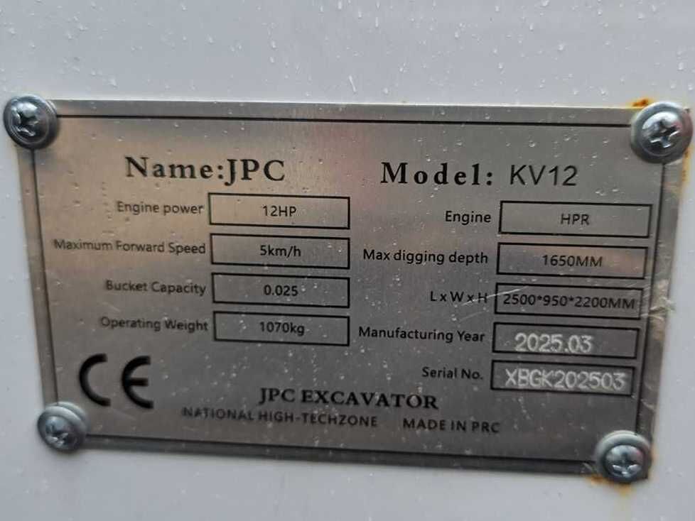 2025 JPC KV12 Mini Excavator