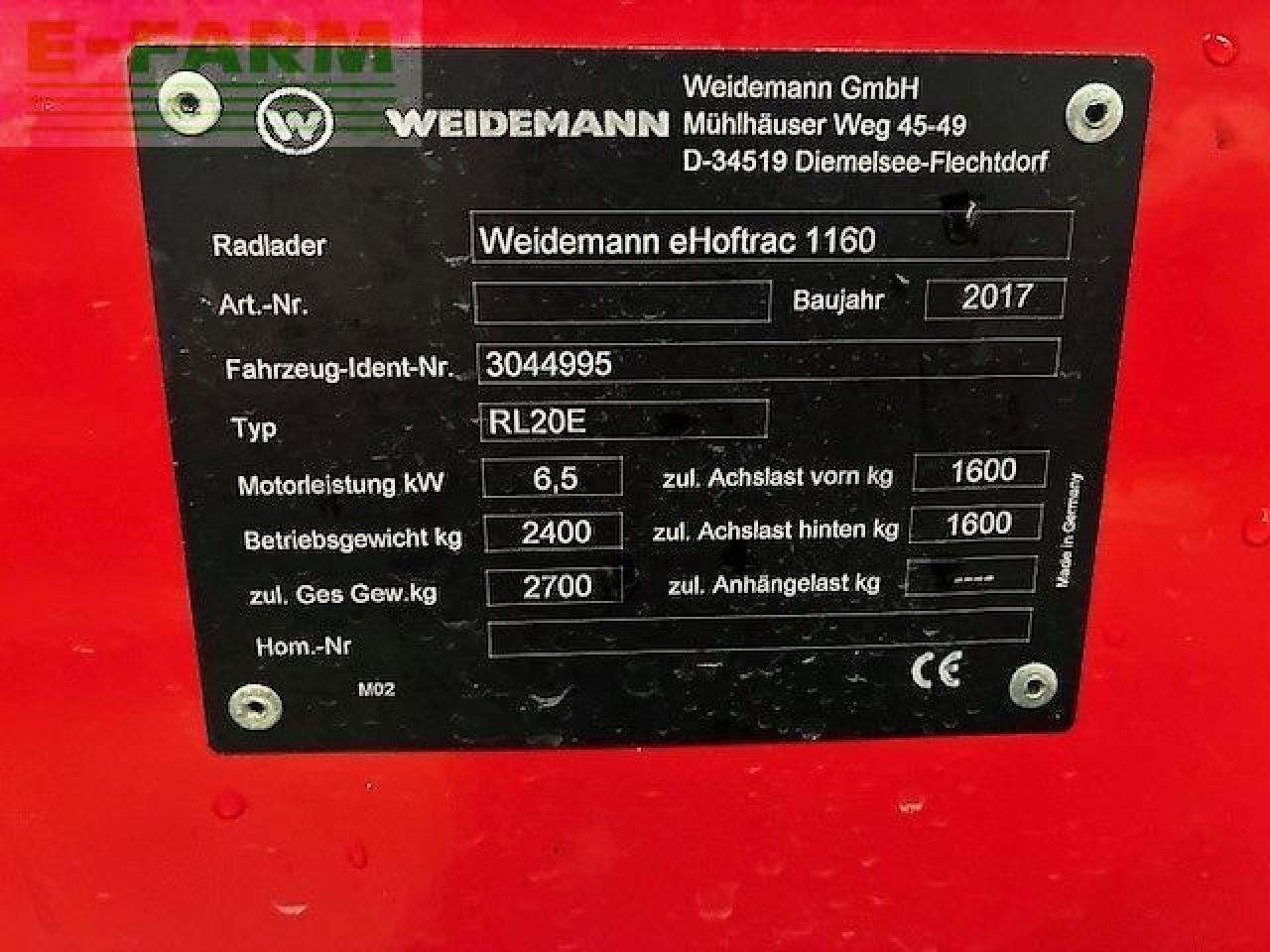 2017 Weidemann 1160E Mini Excavator