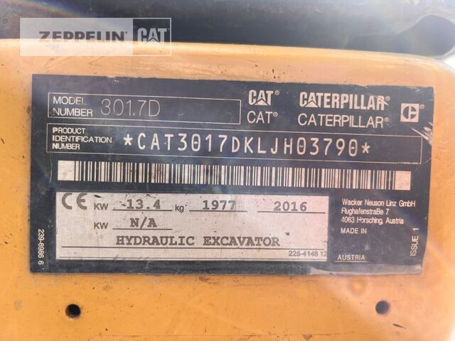 2016 Caterpillar 301.7D Mini Excavator