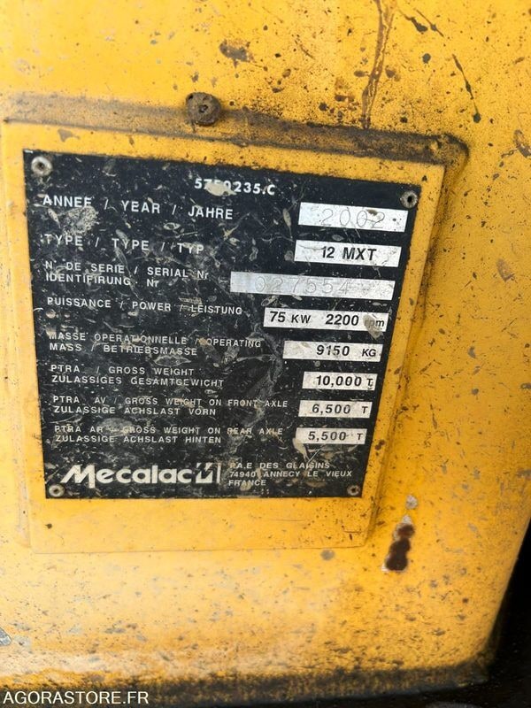 2002 Mecalac 12MXT Wheel Excavator