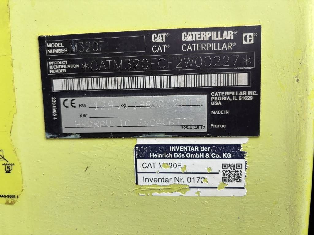 2015 Caterpillar M320F Wheel Excavator