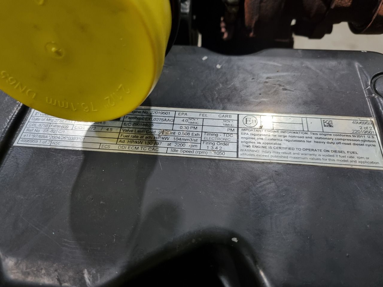 2011 Cummins QSB 4.5 TIER 3 Material Handler