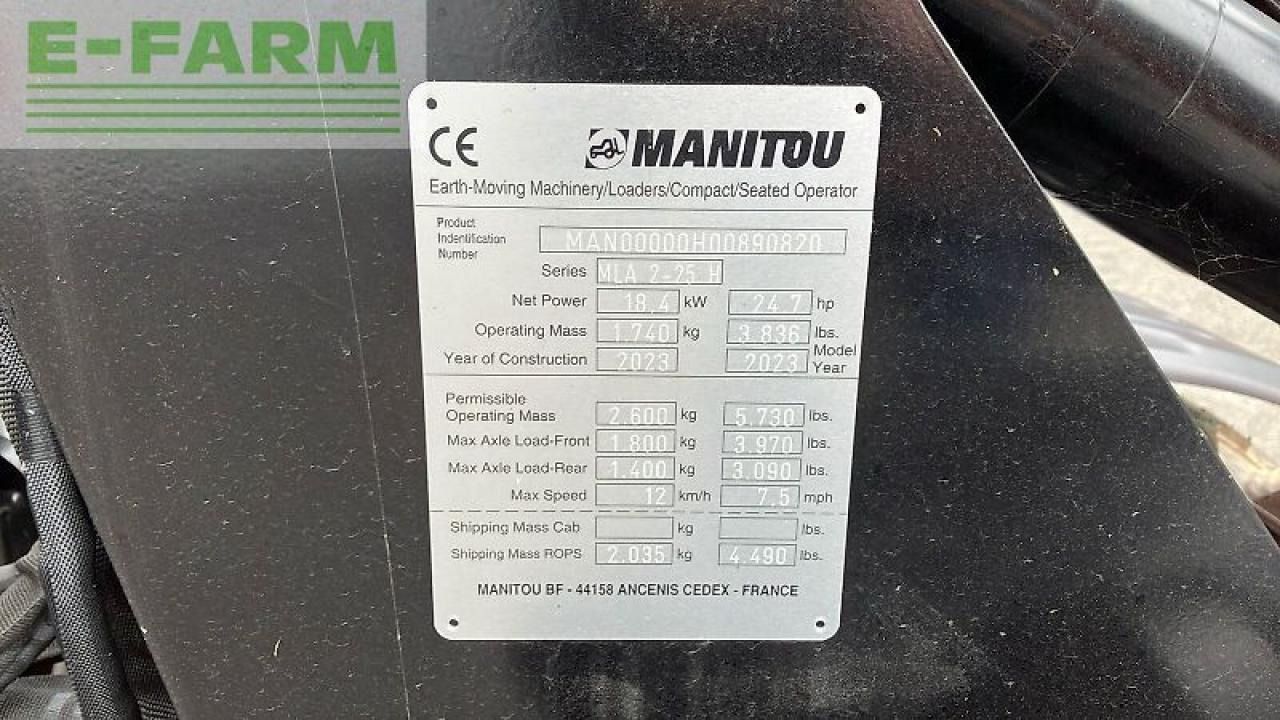 2023 Manitou MLA 2-25 H Mini Excavator