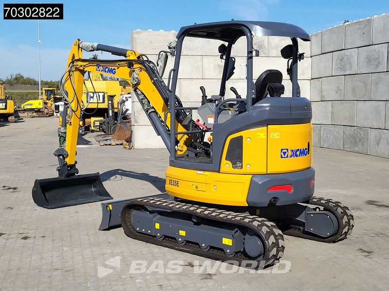 New 2023 Yanmar XE35 E Mini Excavator 2023 XCMG XE35 E mini excavator, rear three-quarter view