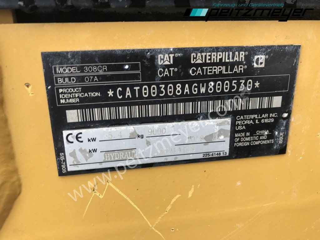 2019 Caterpillar 308-07 ECR Mini Excavator