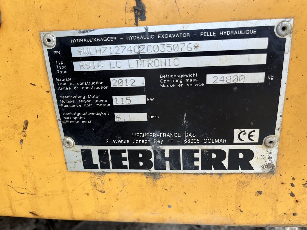 2012 Liebherr 916 Crawler Excavator
