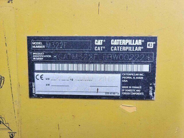 2018 Caterpillar M322F Wheel Excavator
