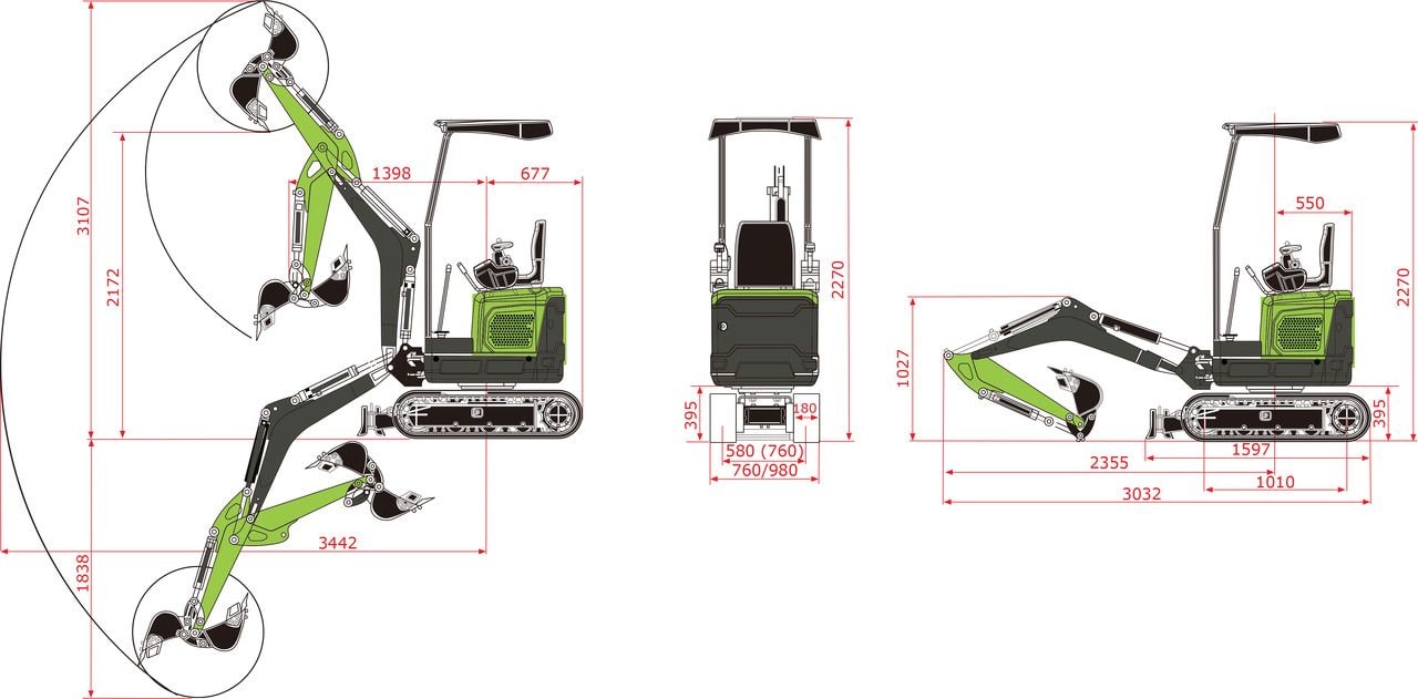 2025 Zaox ZA13A Mini Excavator