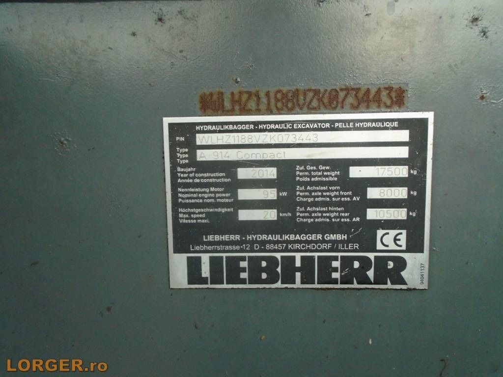 2014 Liebherr A914 COMPACT Wheel Excavator