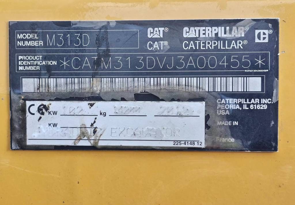 2012 Caterpillar M313D Wheel Excavator