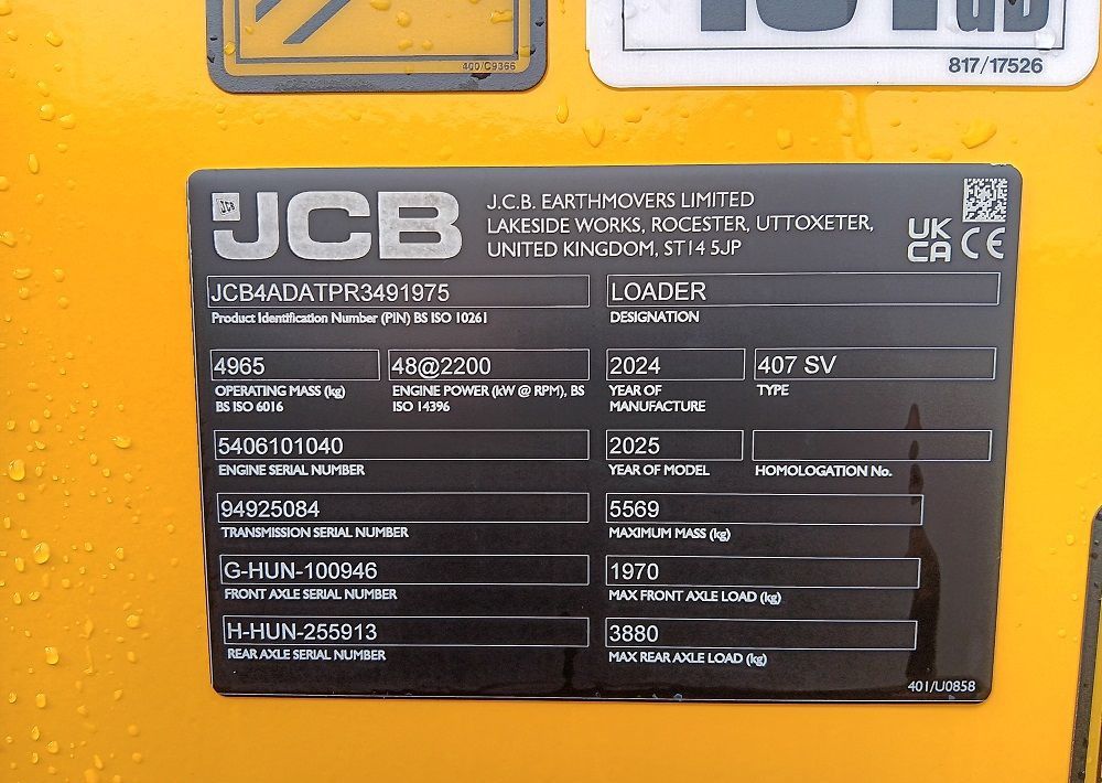 2024 JCB 407 SV Wheel Excavator