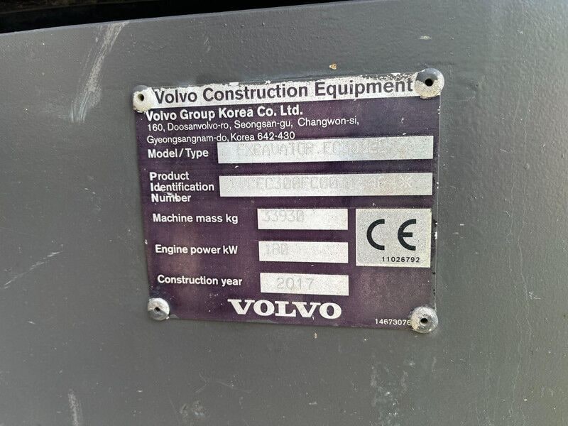 2017 Volvo EC300EL Crawler Excavator