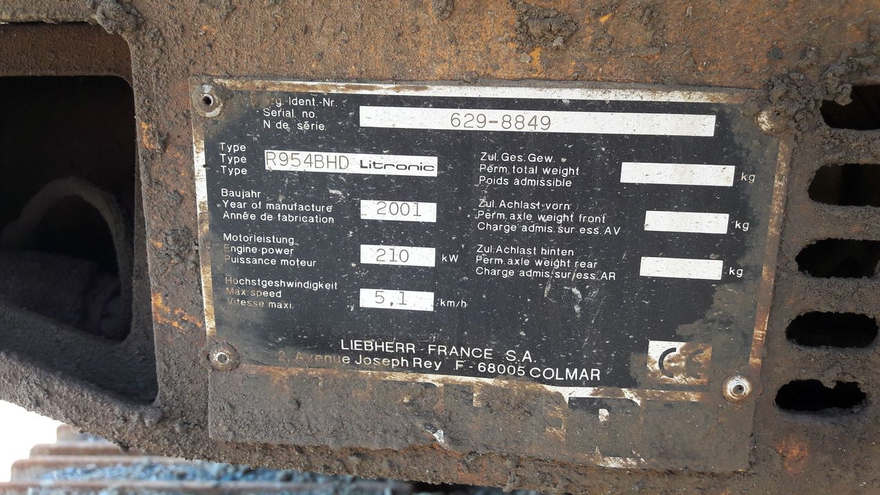 2001 Liebherr R954 B Crawler Excavator
