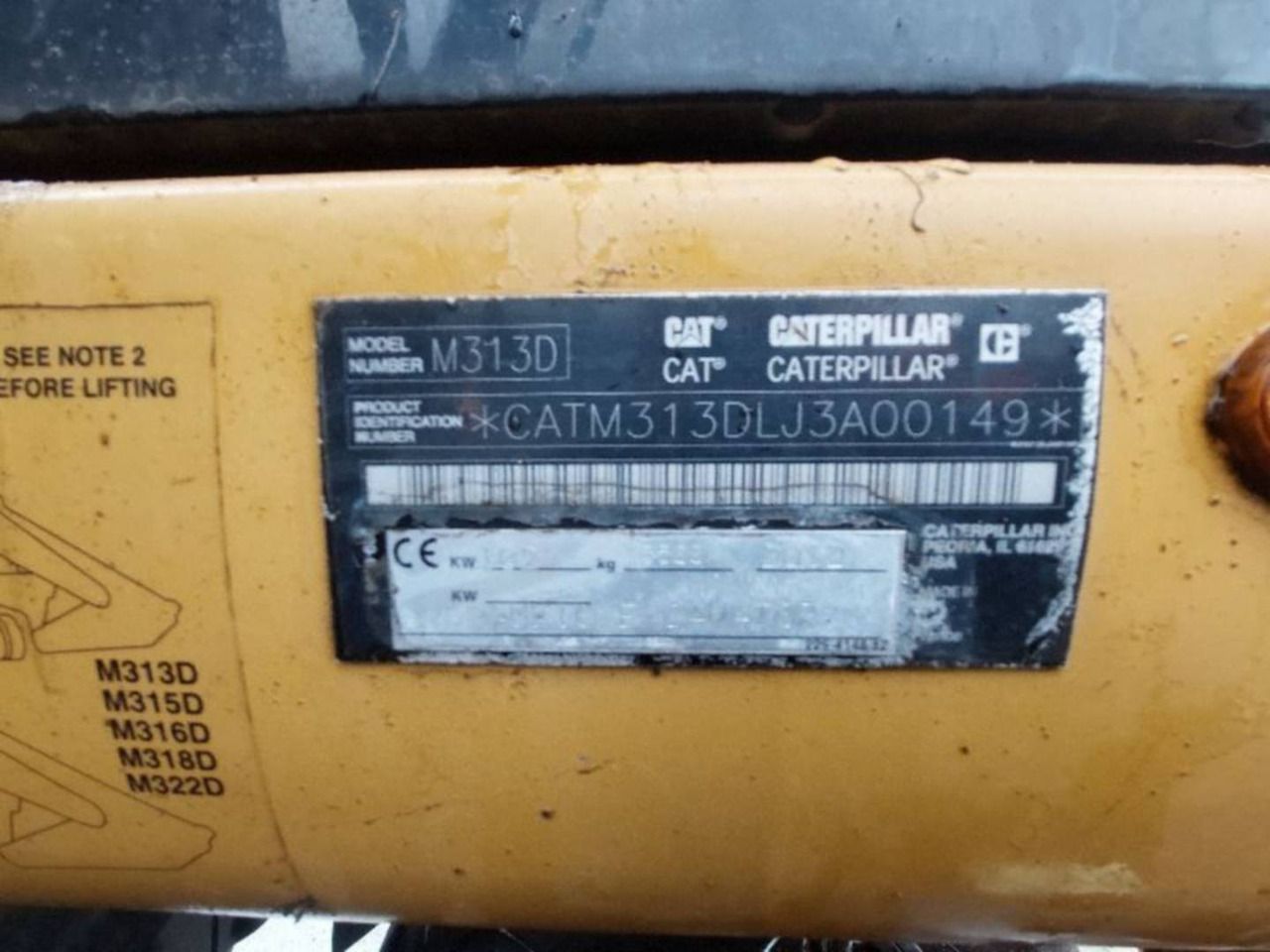 2012 Caterpillar M313D Wheel Excavator