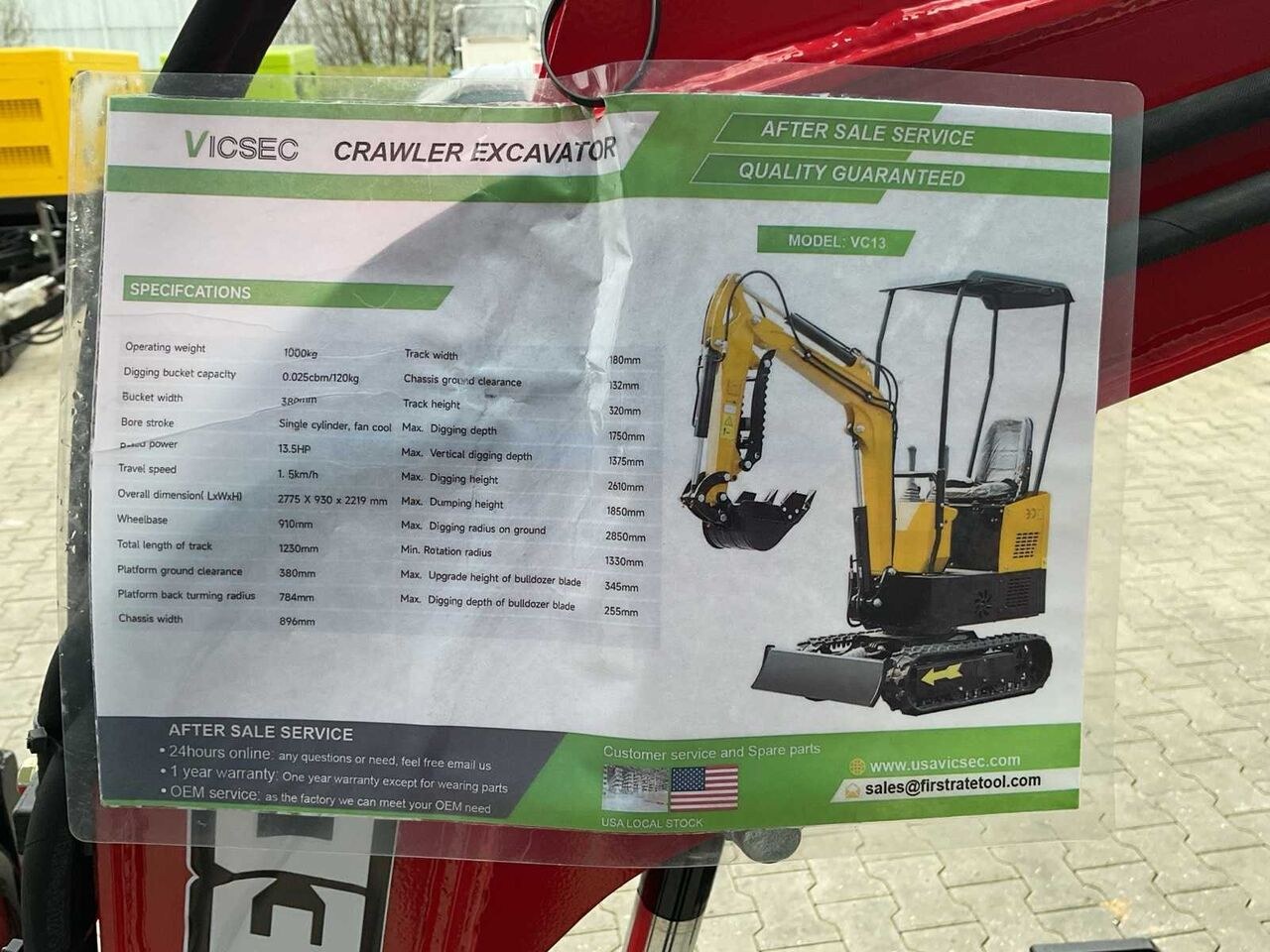 Vicsec VC13-R Mini Excavator
