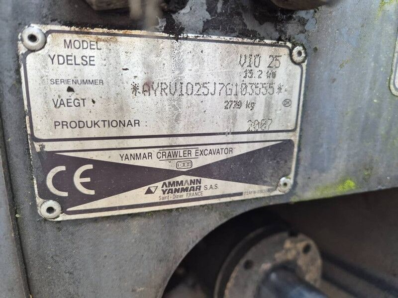 2007 Yanmar VIO25 Mini Excavator
