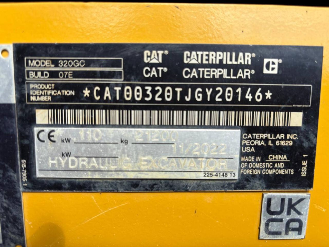 2022 Caterpillar 320GC Crawler Excavator