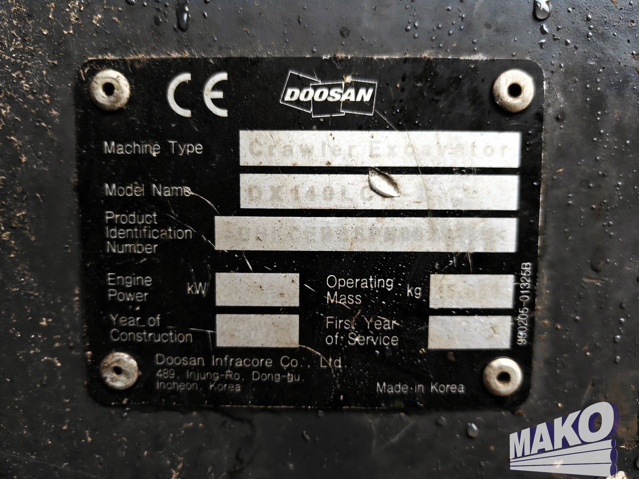 2018 Doosan DX140LCR-5 Crawler Excavator