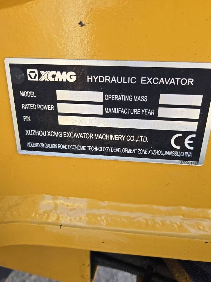 2023 XCMG XE35E Mini Excavator