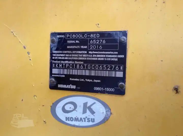2019 Komatsu PC800 Crawler Excavator