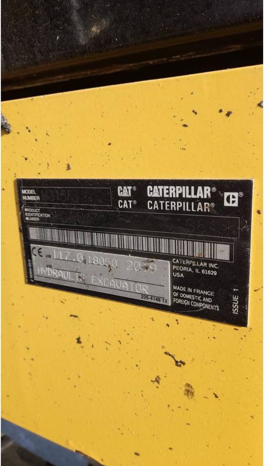 2019 Caterpillar M315F Wheel Excavator