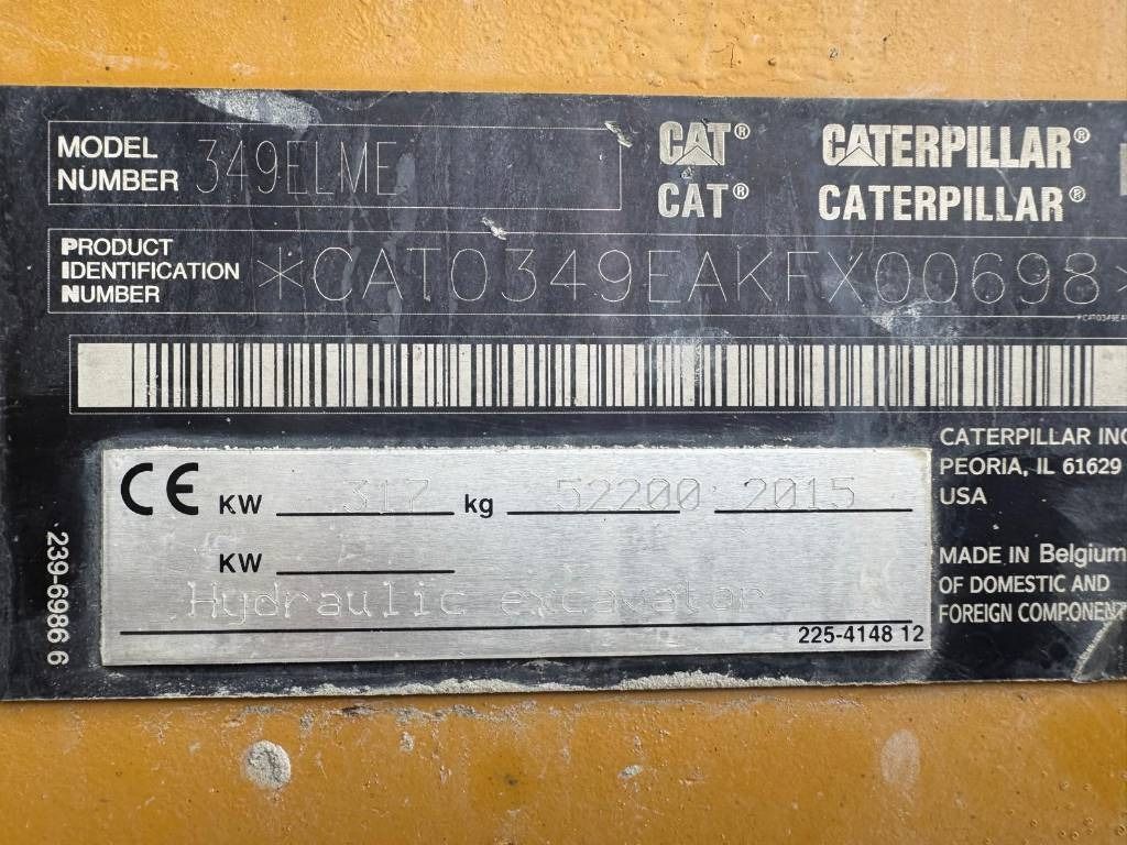 2015 Caterpillar 349EL Crawler Excavator