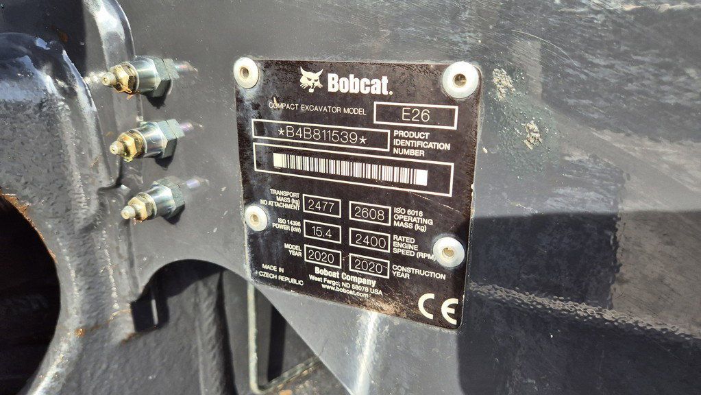 2020 Bobcat E26 Mini Excavator