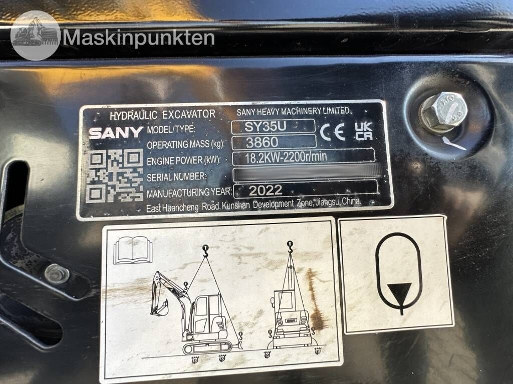 2022 Sany SY35U Mini Excavator