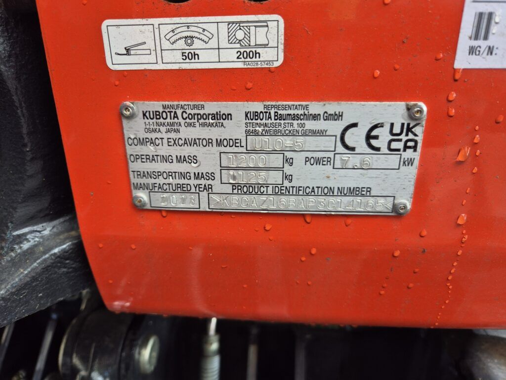 2023 Kubota U10-5 Mini Excavator