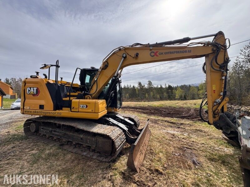 Excavator 2022 Cat 313 Next Gen Gravemaskin - Xsite PRO GPS - CAT TRS 14 Tiltrotator - Pusskuffe - Smalskuffe
