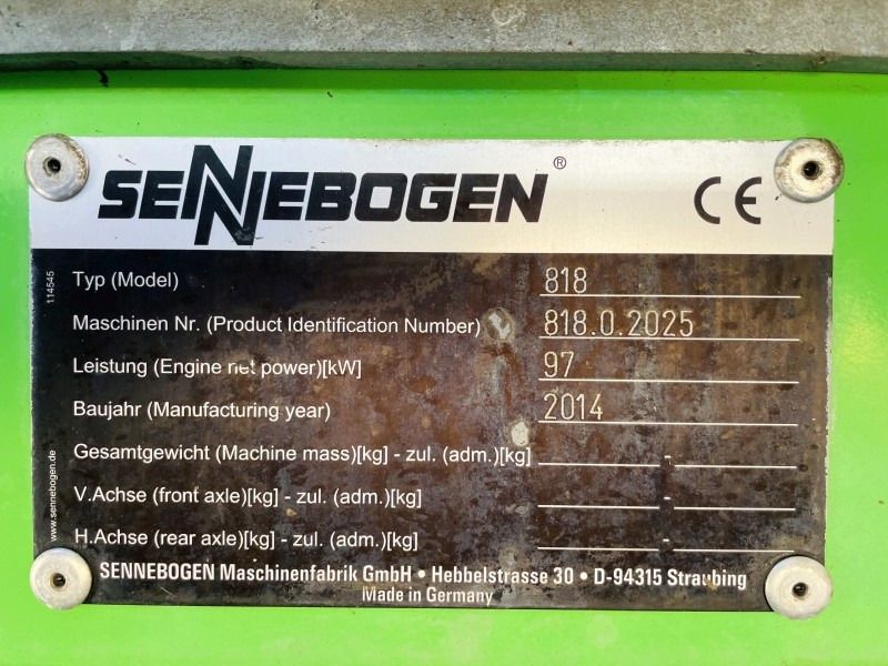 2014 Sennebogen 818-E Material Handler