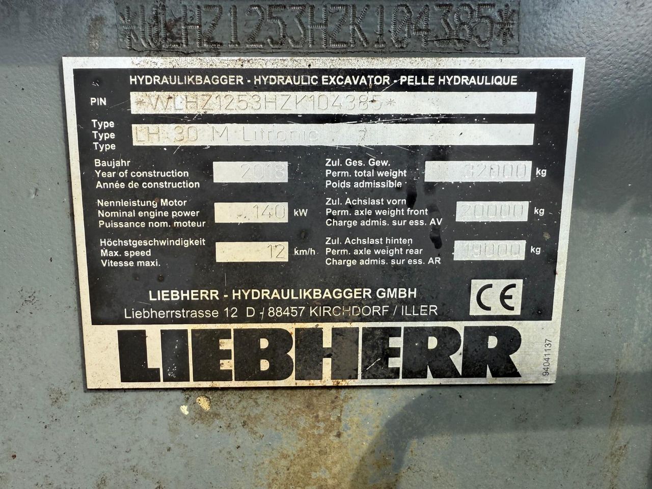 2018 Liebherr LH30 M Material Handler