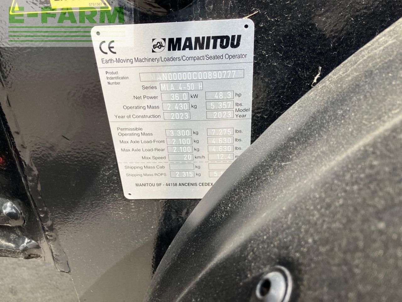 2023 Manitou MLA 4-50 Mini Excavator