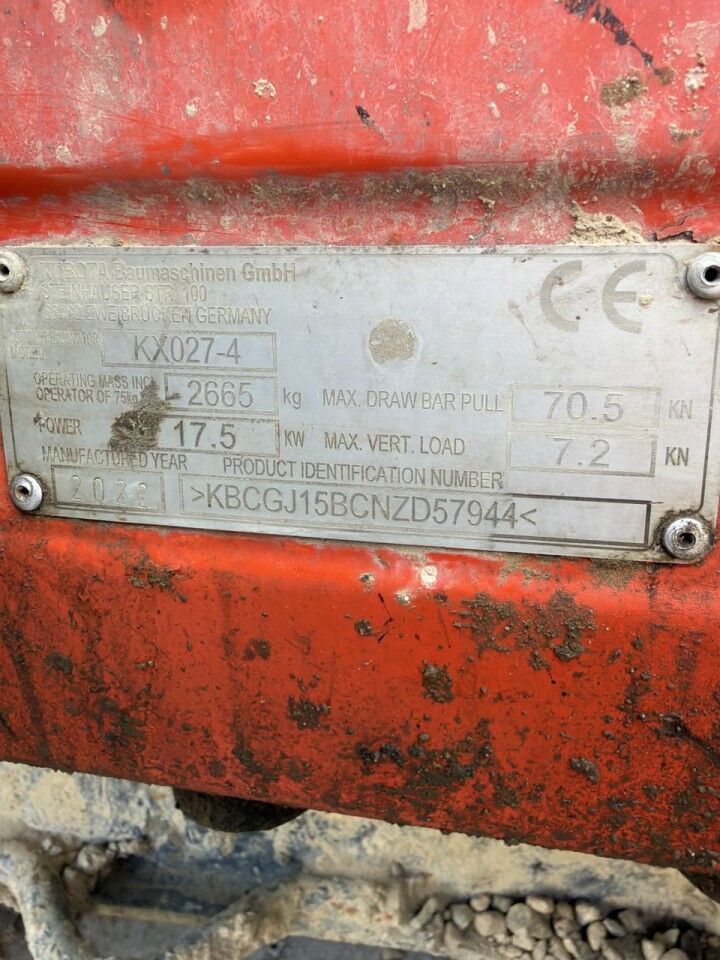 2022 Kubota KX027-4 Mini Excavator