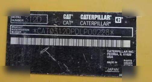 2018 Caterpillar 312D Crawler Excavator