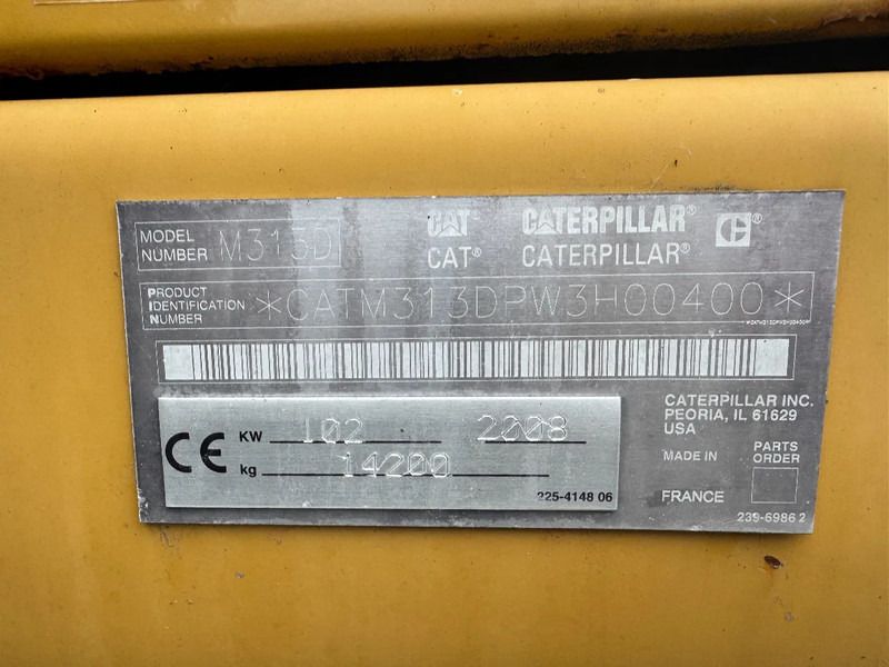 2008 Caterpillar M313D Wheel Excavator