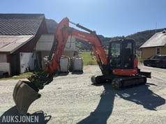 Мини-экскаватор 2017 Kubota KX057-4 Minigraver - Engcon Tiltrotator - 5164 моточаса - 4 ковша - Захват - Гидромолот