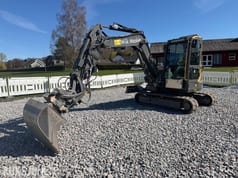 Mini Excavator 2018 Volvo ECR58D Kort Hekk Minigraver - Engcon Tiltrotator - Skjær - SMP 210L Pusseskuff