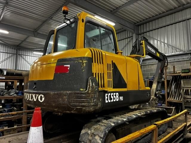 2006 Volvo EC55B Pro mini excavator, rear three-quarter view